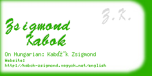 zsigmond kabok business card